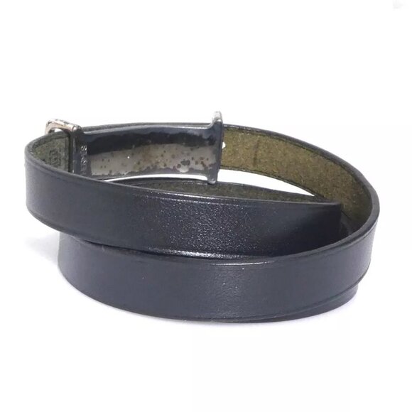 Auth HERMES Bracelet Black/Silver Leather/Metal - - Picture 3 of 10